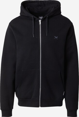 Iriedaily Zip-Up Hoodie in Black: front