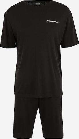 Karl Lagerfeld - Pijama corto en negro: frente