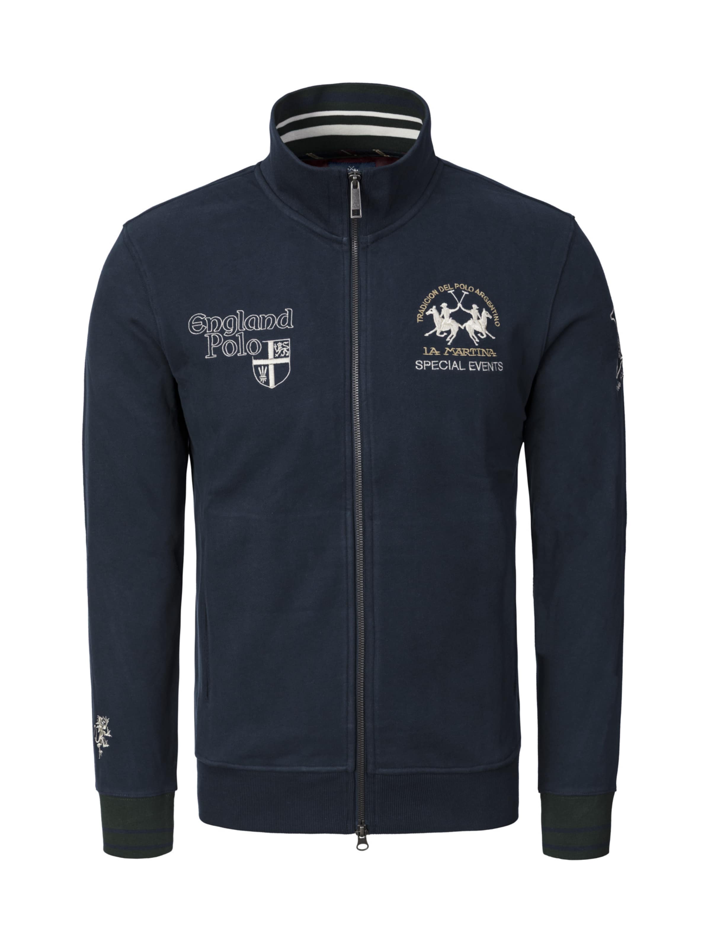 La Martina Sweatjacke ' MBF304 ' in Blau: Vorderseite