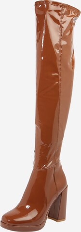 STEVE MADDEN Over the Knee Boots 'Magnifico' in Brown: front