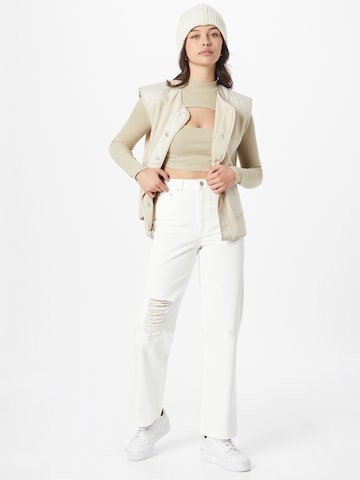 NA-KD Wide leg Jeans in White