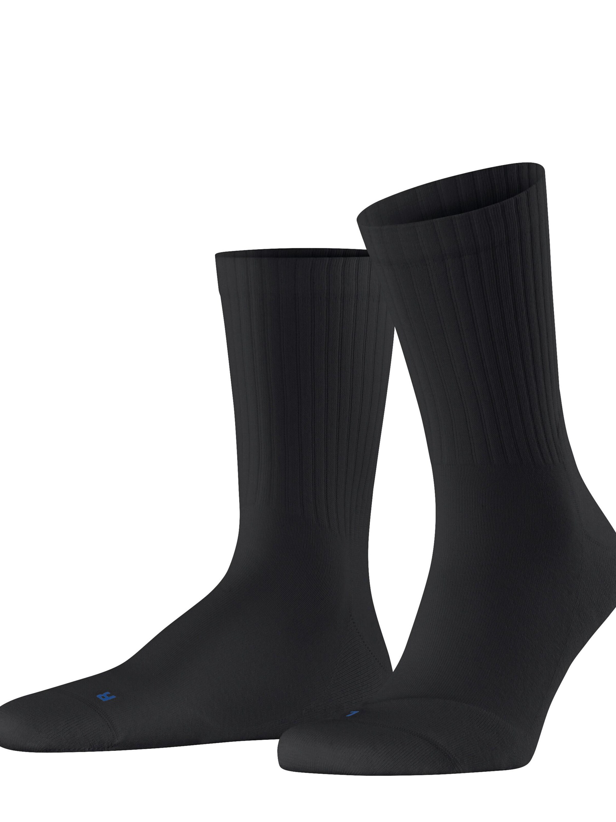 FALKE Socks 'Run Rib Crew' in Black: front