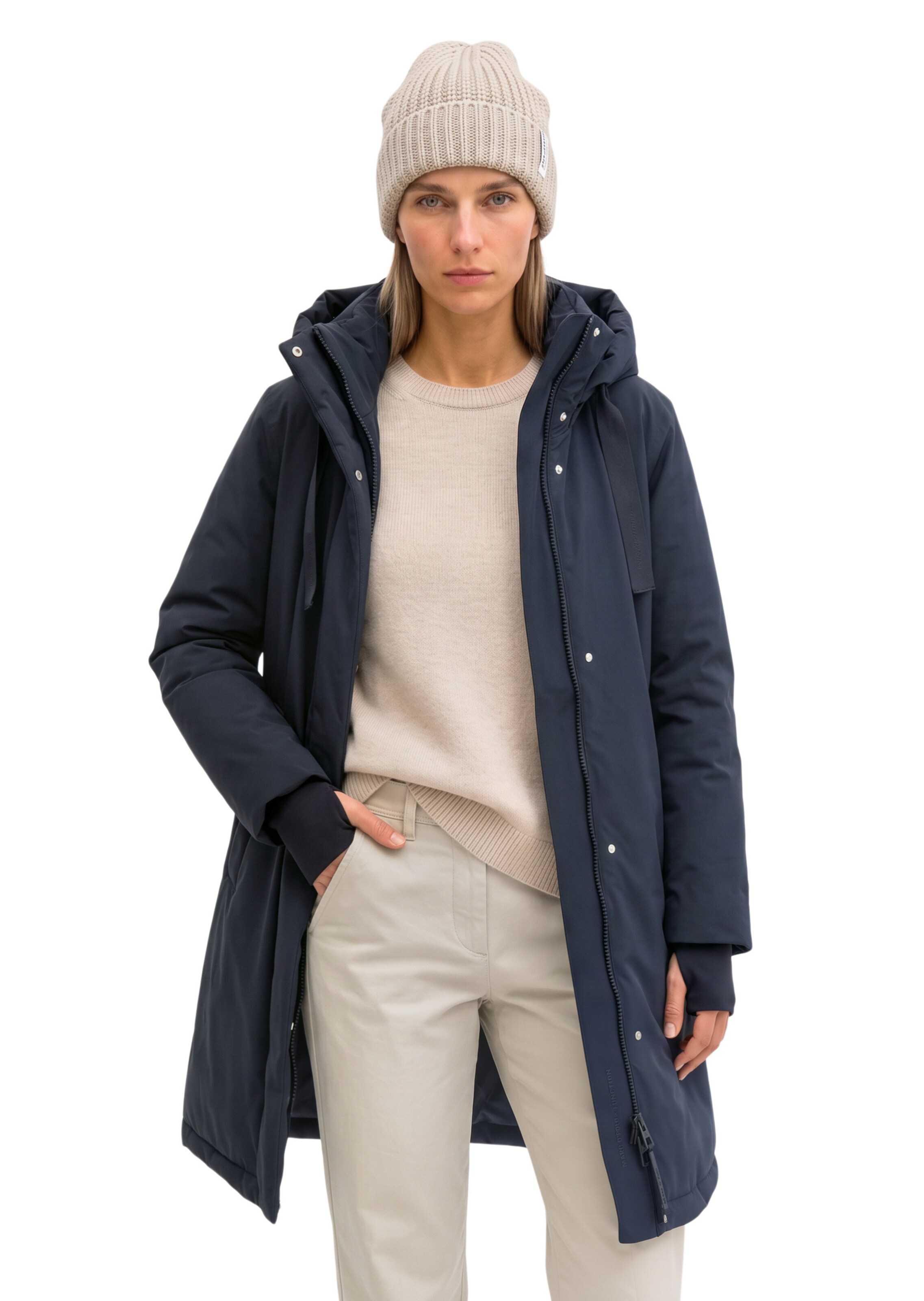 Marc O'Polo Functionele mantel in Blauw: voorkant