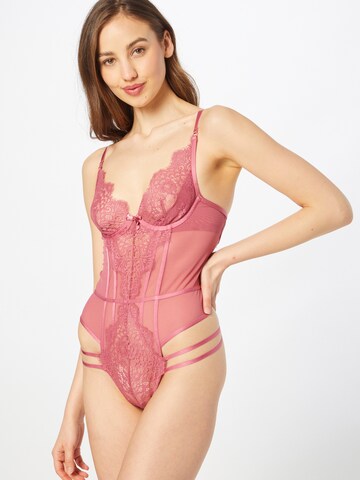 ABOUT YOU x hunkemöller Боди 'Rosanne' в Ярко-розовый: спереди