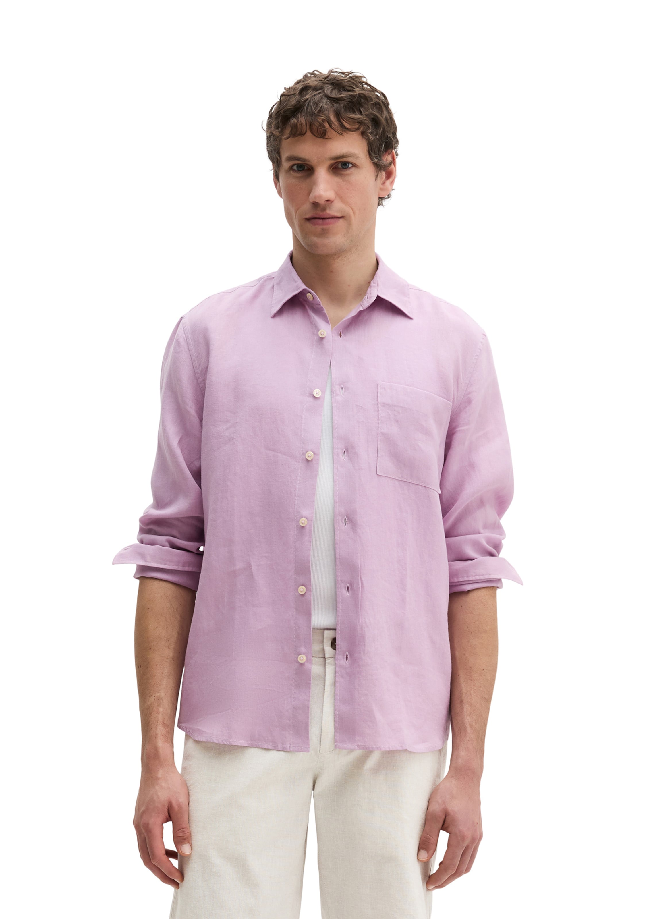 Marc O'Polo Regular fit Overhemd in Lila: voorkant