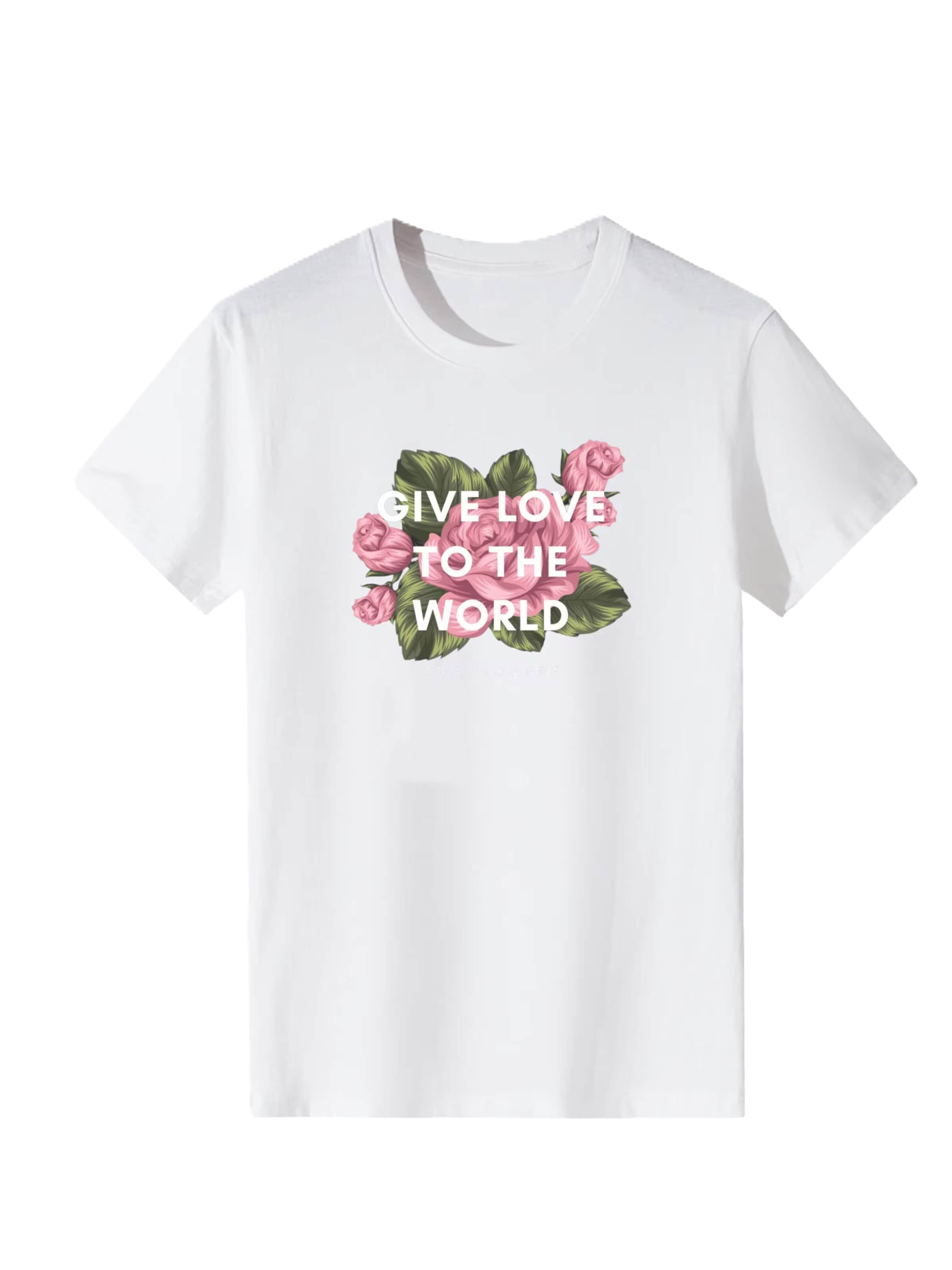LapaPlus T-shirt 'Women Pink Rose Print T-Shirt' en S en blanc, Vue avec produit