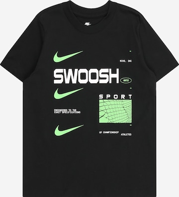 juoda Nike Sportswear Marškinėliai 'SWOOSH': priekis