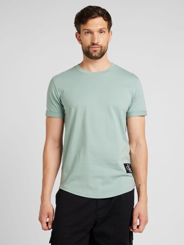 Calvin Klein Jeans Тениска в зелено: отпред