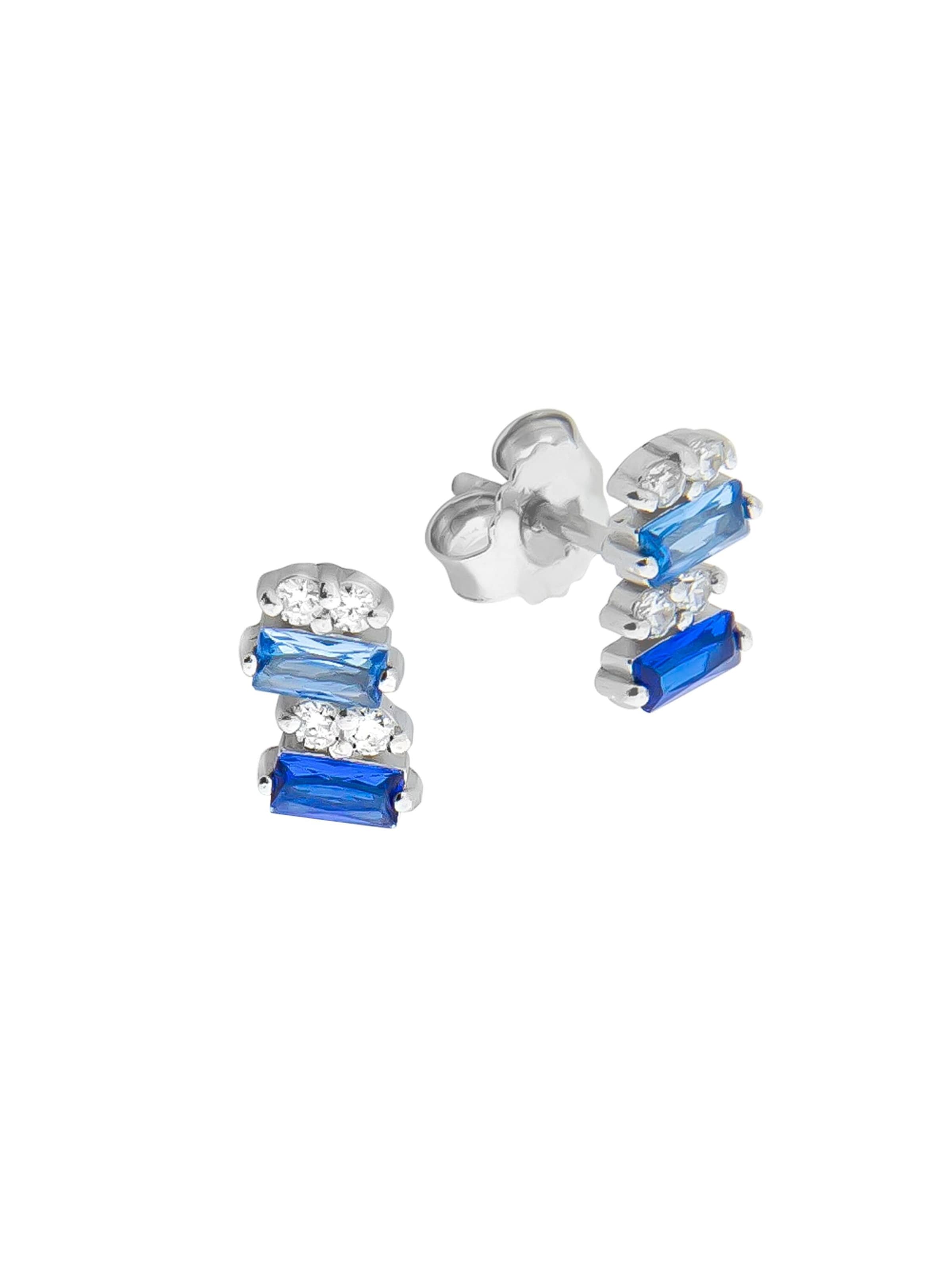 Zeeme Boucles d'oreilles en bleu / argent, Vue avec produit