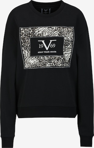 19V69 ITALIA Sweatshirt 'SINJA EMBELLISH' in Zwart: voorkant