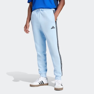 mėlyna ADIDAS SPORTSWEAR Siaurėjantis Sportinės kelnės 'Essentials': priekis