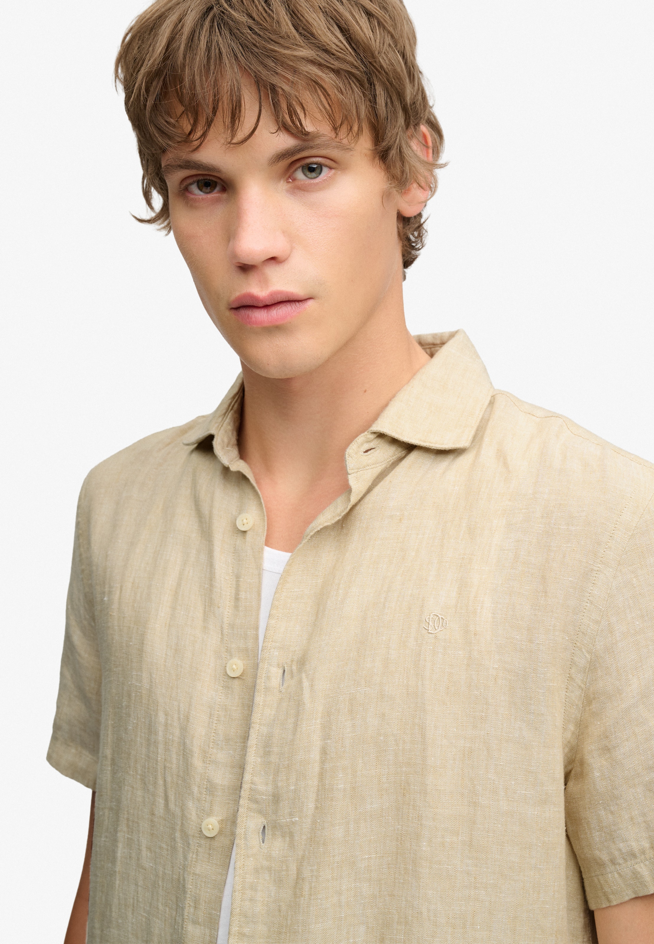Superdry & Co Regular fit Button Up Shirt 'Riviera' in Brown