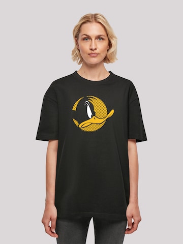 F4NT4STIC T-Shirt 'Daffy Duck Dotted Profile' in Schwarz: predná strana
