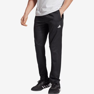 ADIDAS PERFORMANCE Slim fit Workout Pants '3Bar' in Black: front