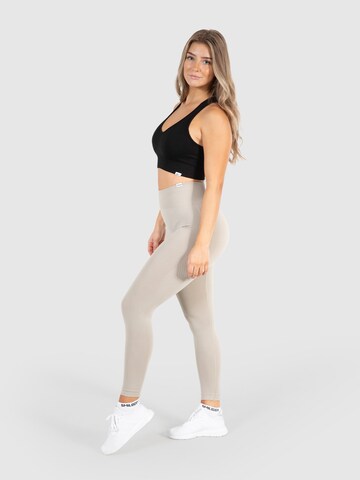 Smilodox Skinny Workout Pants 'Amaze Scrunch' in Beige