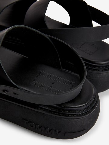 Tommy Jeans Sandály – černá