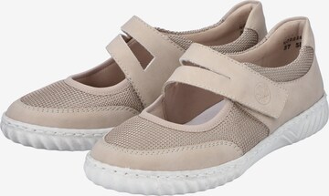 Rieker Ballet Flats with Strap in Beige