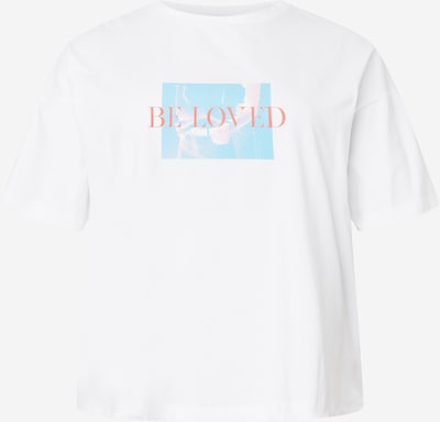 NU-IN Plus Skjorte 'Be Loved' i lyseblå / pastellrød / hvit, Produktvisning