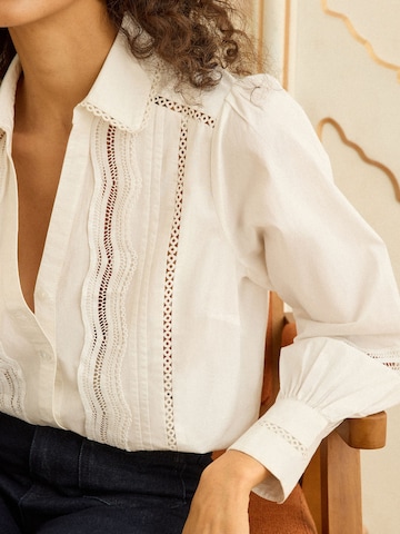 love & roses Bluzka w kolorze biały