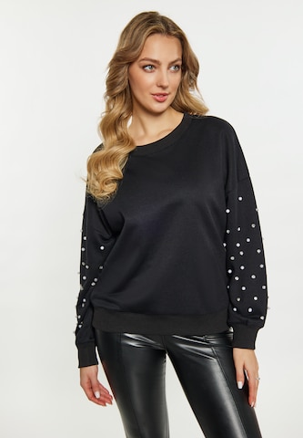 fainaSweater majica - crna boja: prednji dio