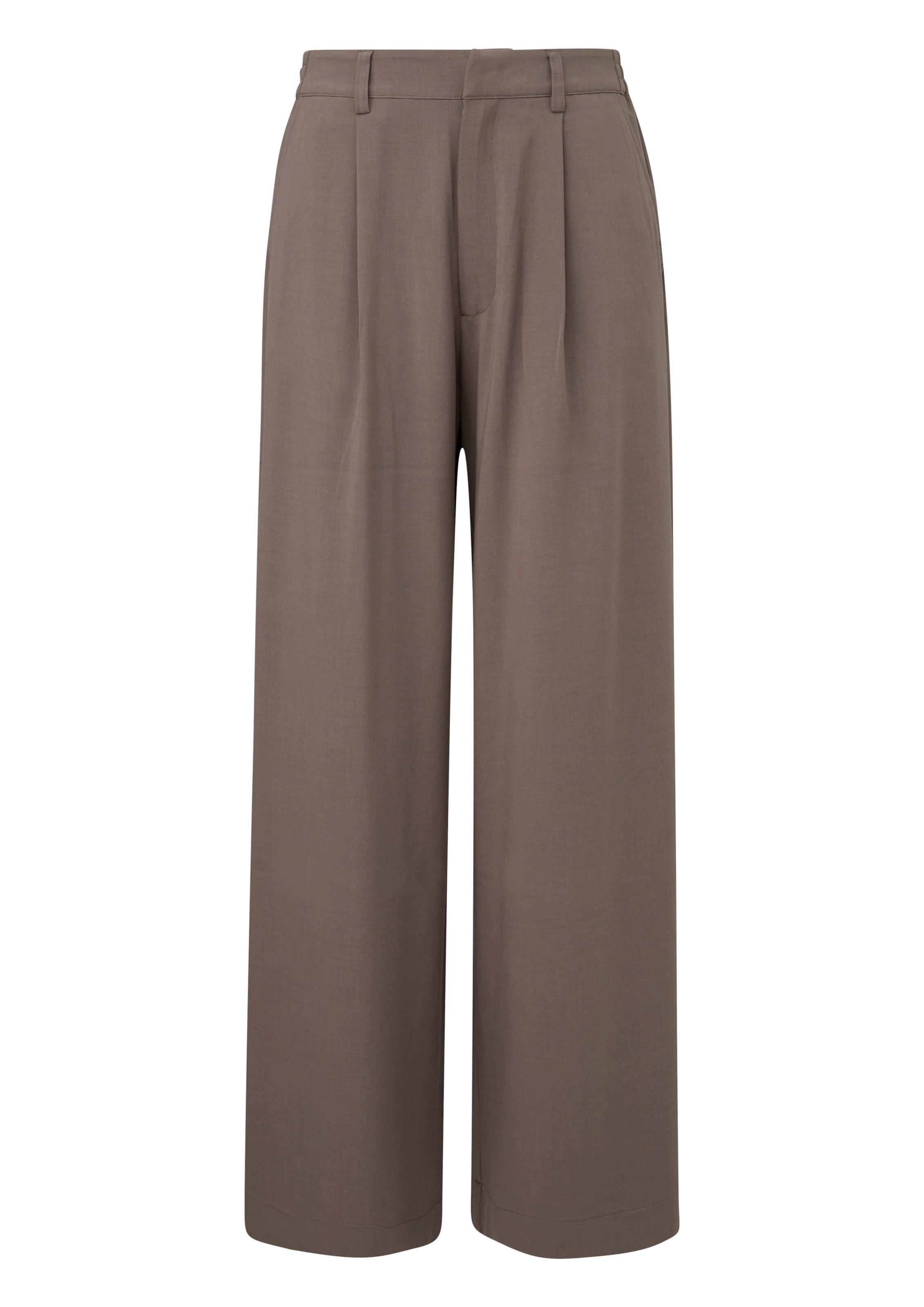 QS Wide leg Pants in Brown: front
