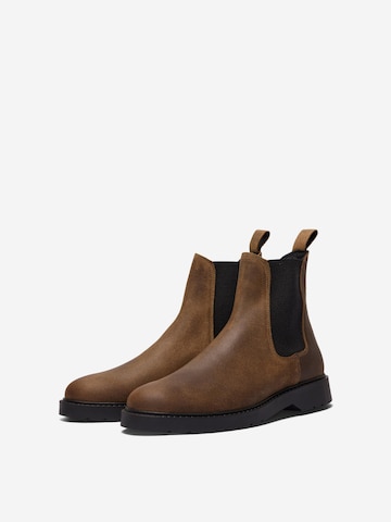 SELECTED HOMME Chelsea Boots 'Tim' in Brown
