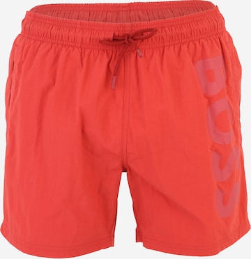 BOSS Plavecké šortky 'Octopus' - Červená: predná strana