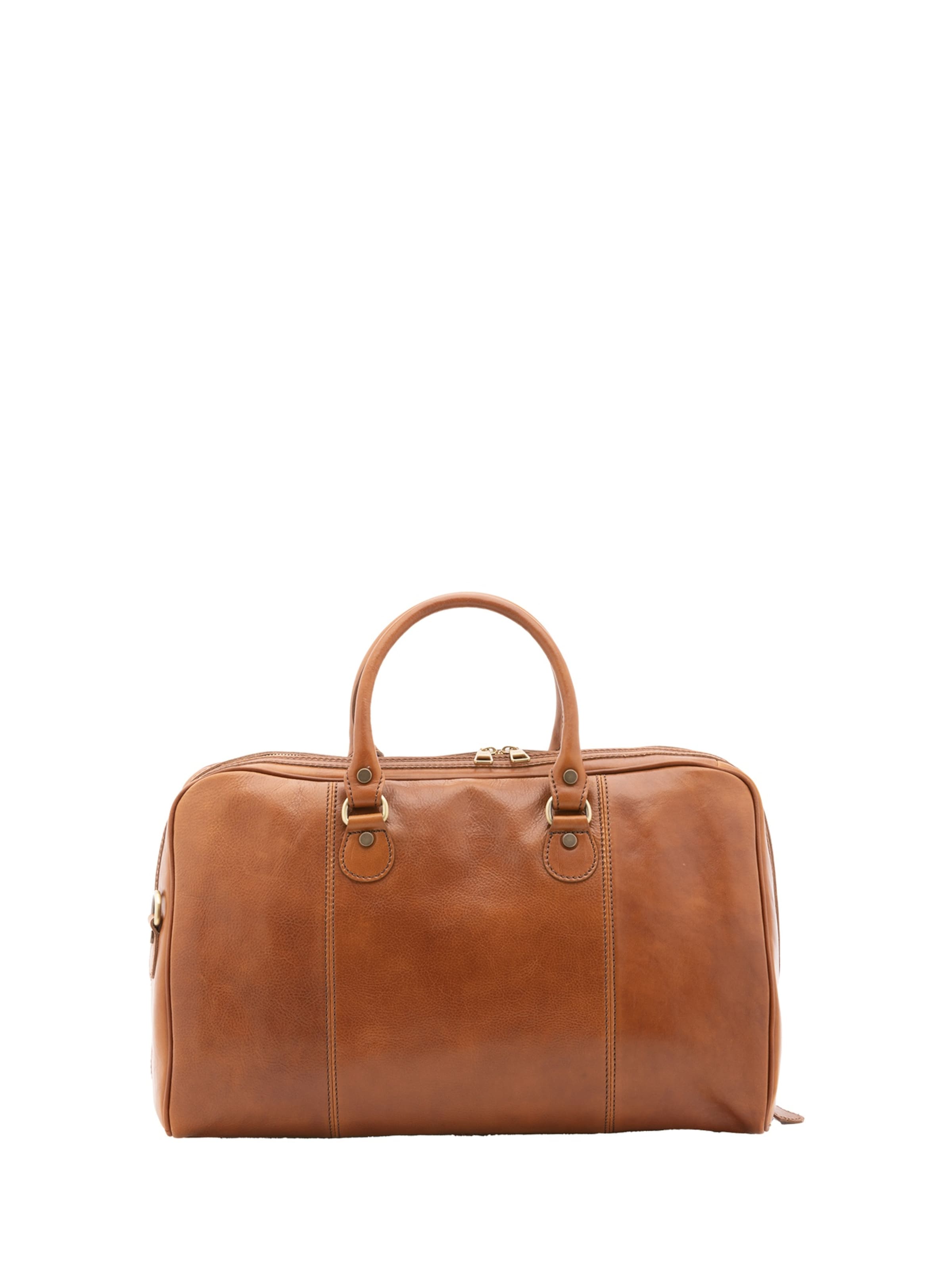 Borsa da viaggio 'Borsa da viaggio unisex vera pelle con zip - Made in Italy' di Chiara Ferretti in giallo: frontale