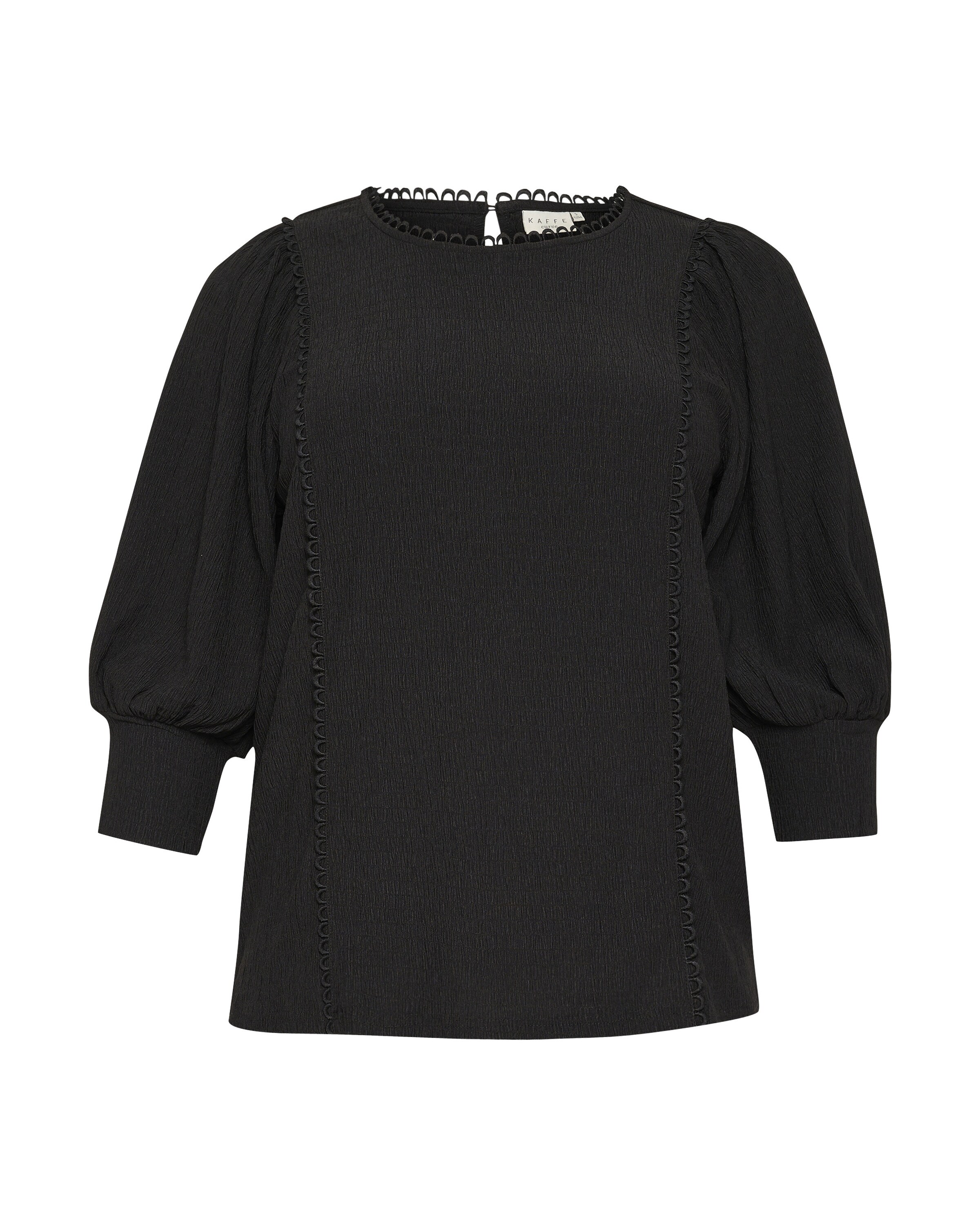 KAFFE CURVE Bluse 'Alvina' in Schwarz: Vorderseite