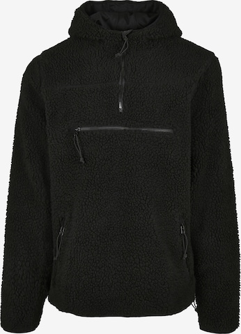 Brandit Fleece Jacket 'Teddyfleece Worker' in Black: front