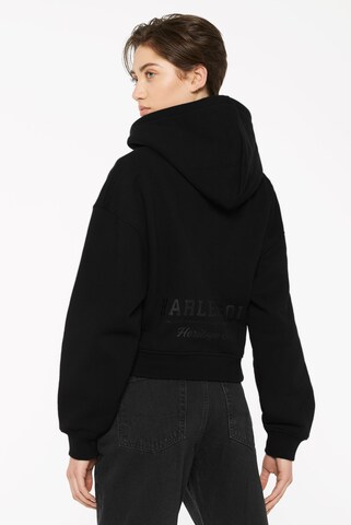 Harlem Soul Zip-Up Hoodie 'DAR:LA' in Black