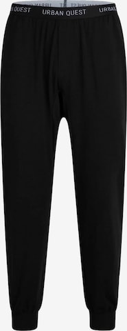 URBAN QUEST Zúžený Kalhoty 'The Bamboo' – černá: přední strana