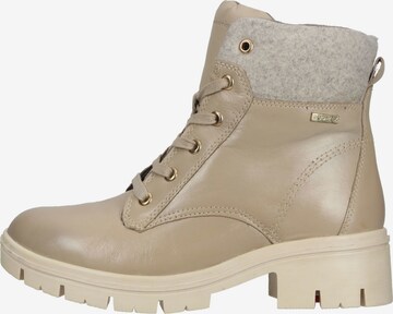 TAMARIS Lace-Up Ankle Boots in Beige