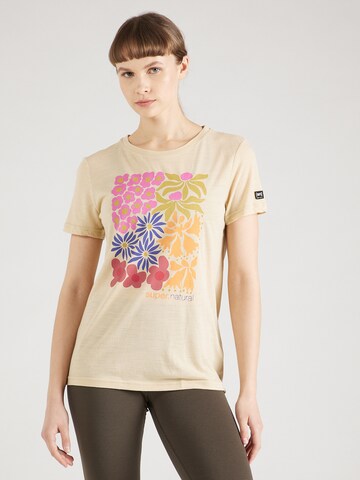 super.natural Funktionsshirt 'MAT IS' in Beige: Vorderseite