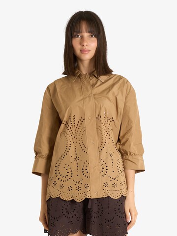 Meimeij Bluse in Beige: Vorderseite