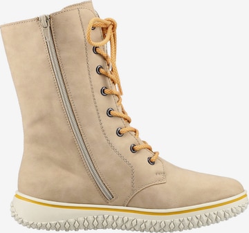 Rieker Lace-Up Boots in Beige