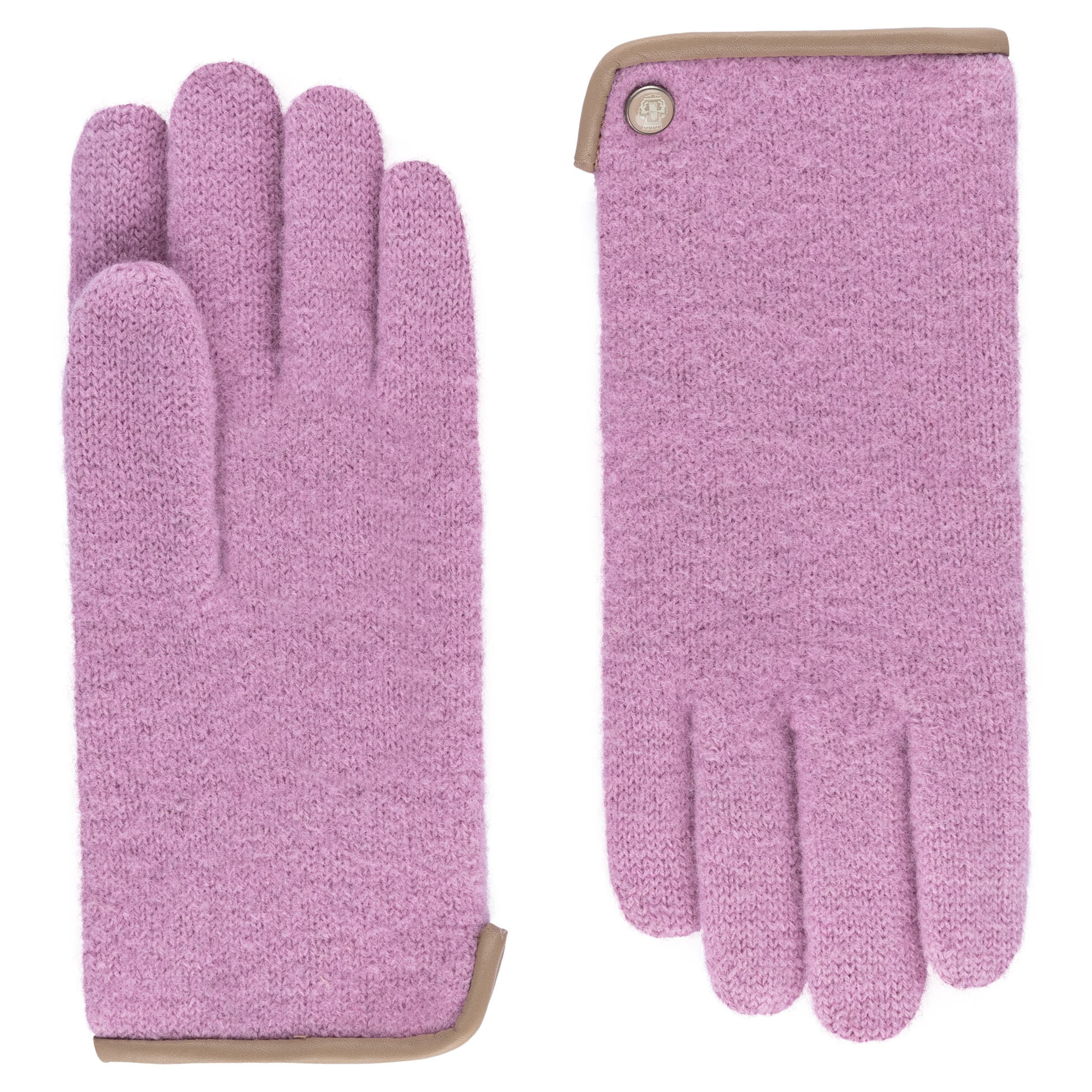 Roeckl Full finger gloves 'FELTED WOOL' in Purple: front