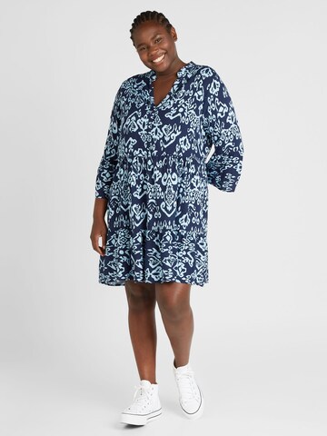 Robe-chemise 'MARRAKESH' ONLY Carmakoma en bleu : devant