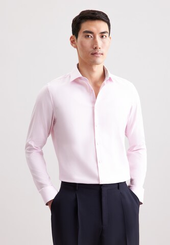 Coupe slim Chemise business 'Schwarze Rose' SEIDENSTICKER en rose
