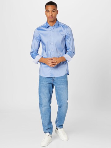 ETERNA Slim fit Button Up Shirt in Blue