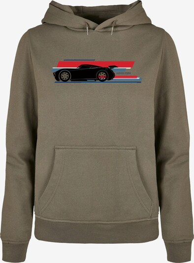 ABSOLUTE CULT Sweatshirt 'Cars - Jackson Storm' in navy / oliv / neonrot / schwarz, Produktansicht