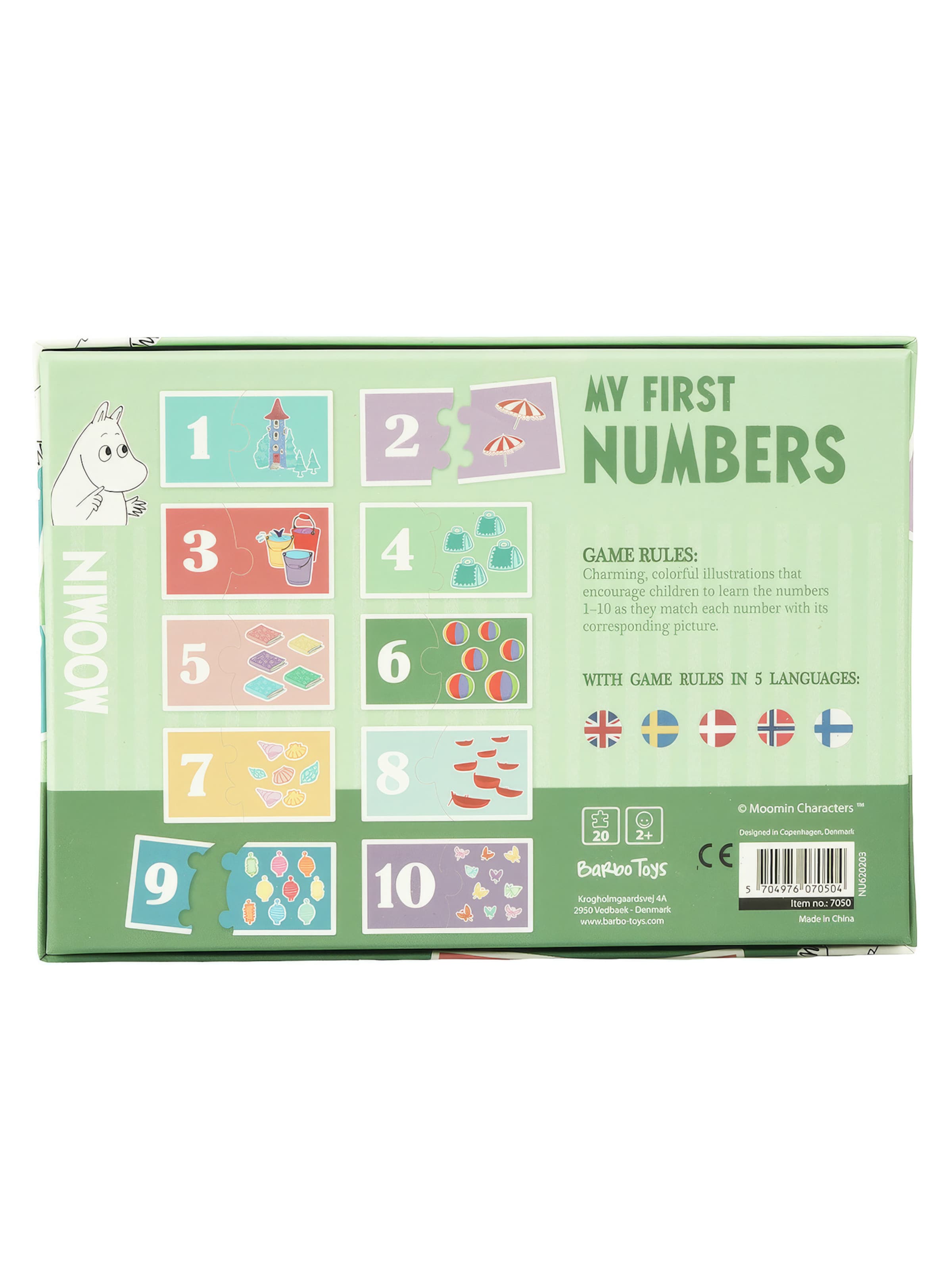 Moomin Spiel ' My First Numbers ' in Mischfarben: Rückseite
