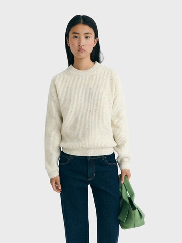 Pullover 'CARMEN' di Thinking MU in bianco: frontale