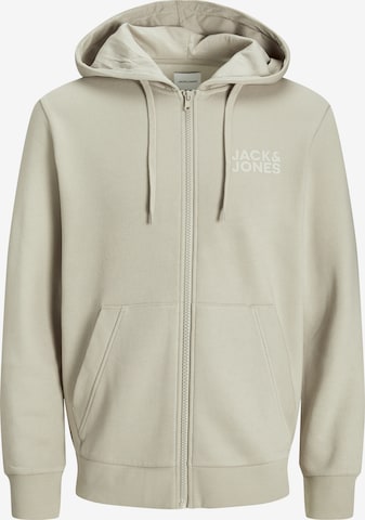 JACK & JONES - Sudadera con cremallera en beige: frente