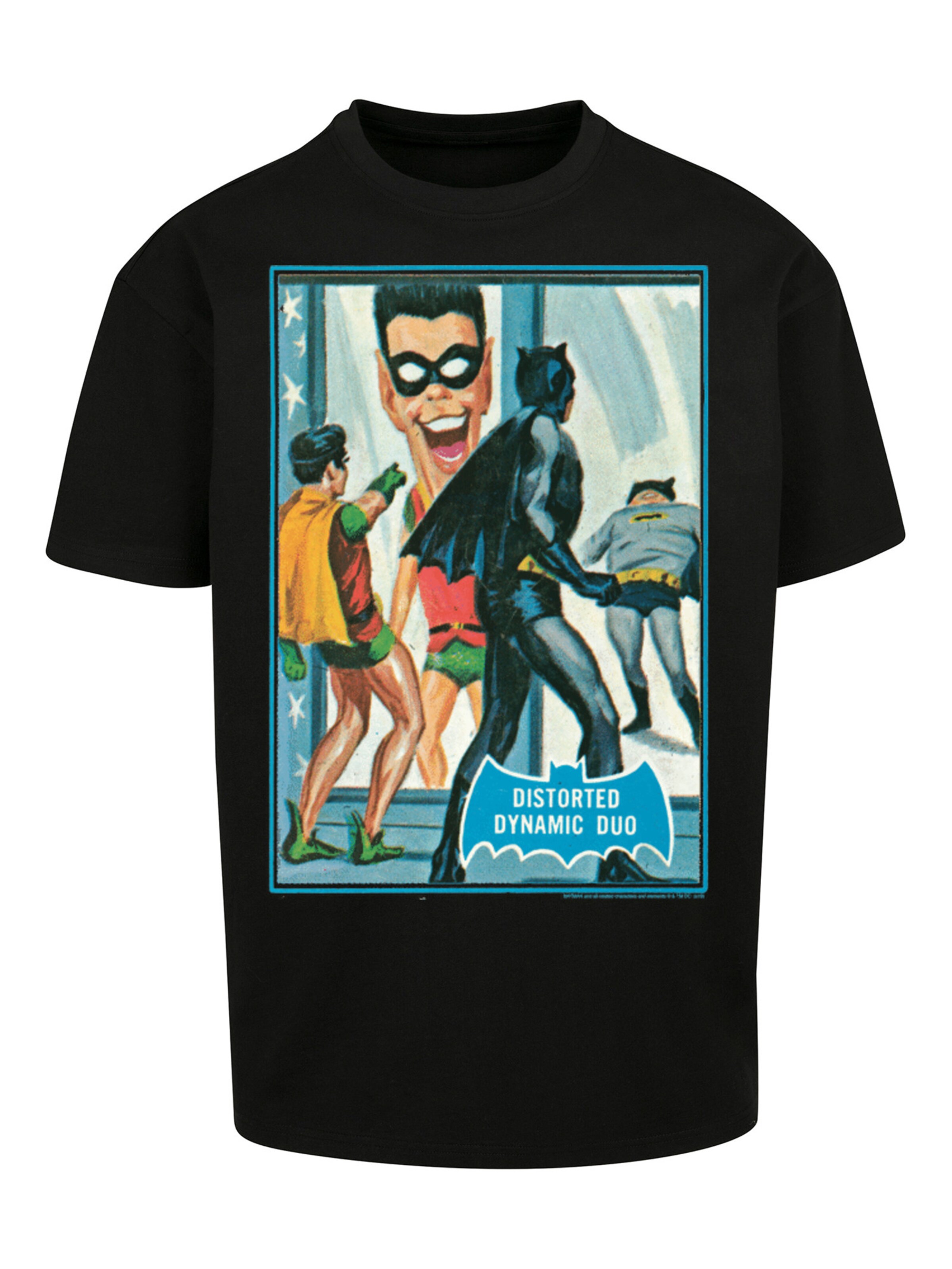 F4NT4STIC Shirt 'DC Comics Batman TV Dynamic Duo' in Zwart: voorkant