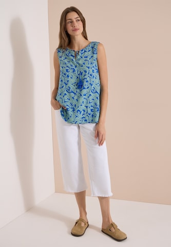 CECIL Blusentop mit Split Neck und Print in Blau