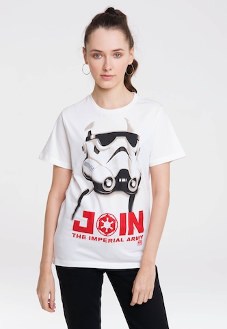 LOGOSHIRT Shirt 'Stormtrooper - Join The Imperial Army' in Gemengde kleuren: voorkant