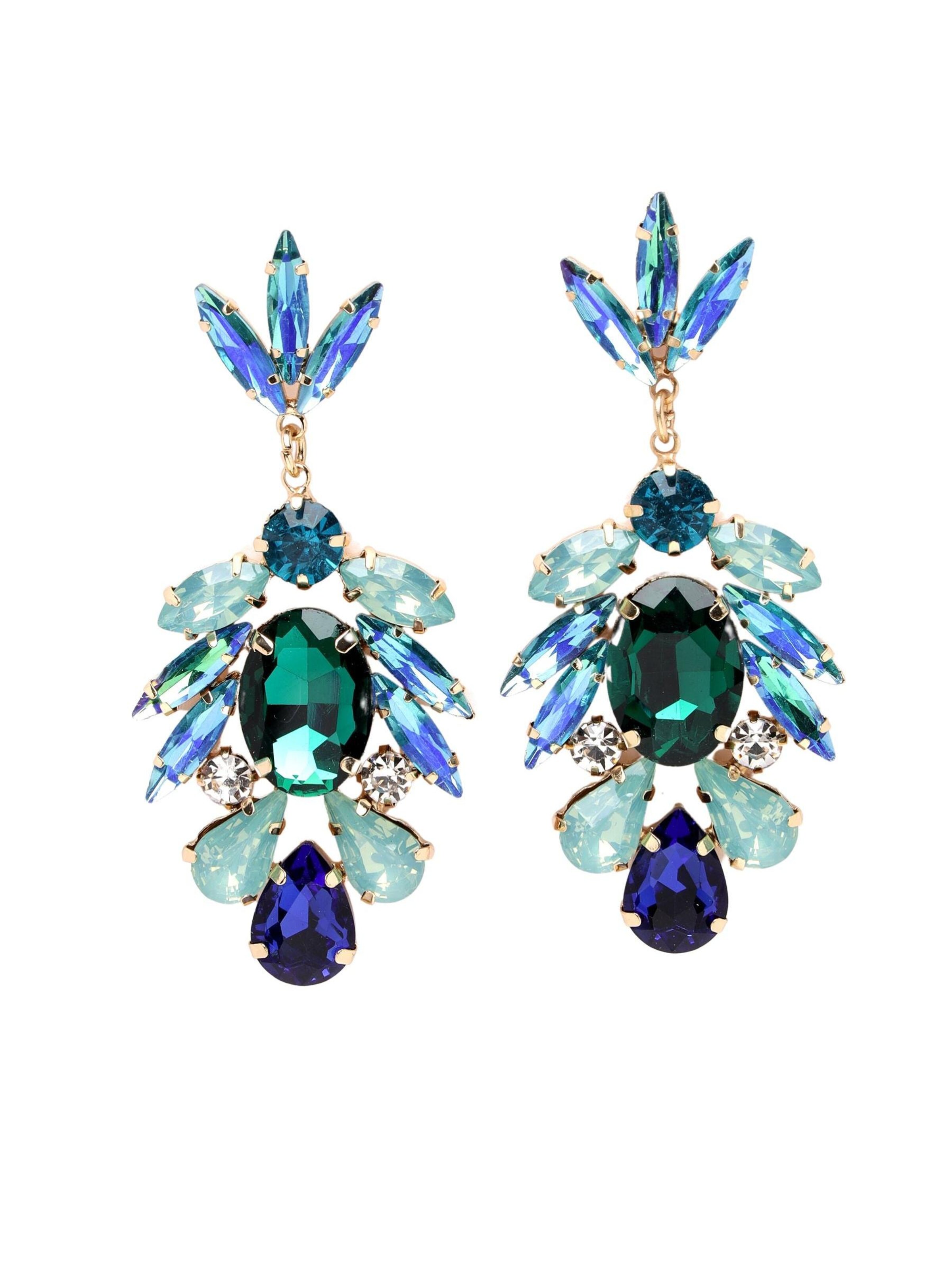 AVANT-GARDE PARIS - Pendientes 'Violetaia' en verde: frente