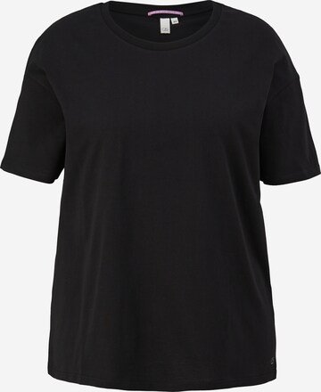 T-shirt QS en noir : devant