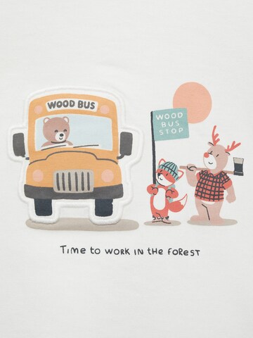 MANGO KIDS Majica 'WOODBUS' | bela barva